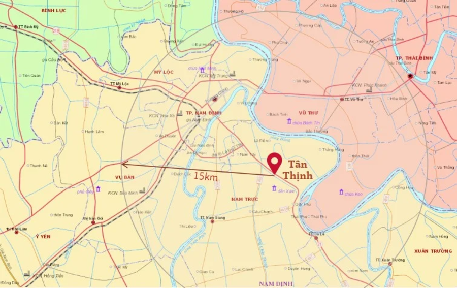 Cụm công nghiệp Tân Thịnh - Nam Định 2 Vị trí và kết nối giao thông Cụm công nghiệp Tân Thịnh - Nam Định