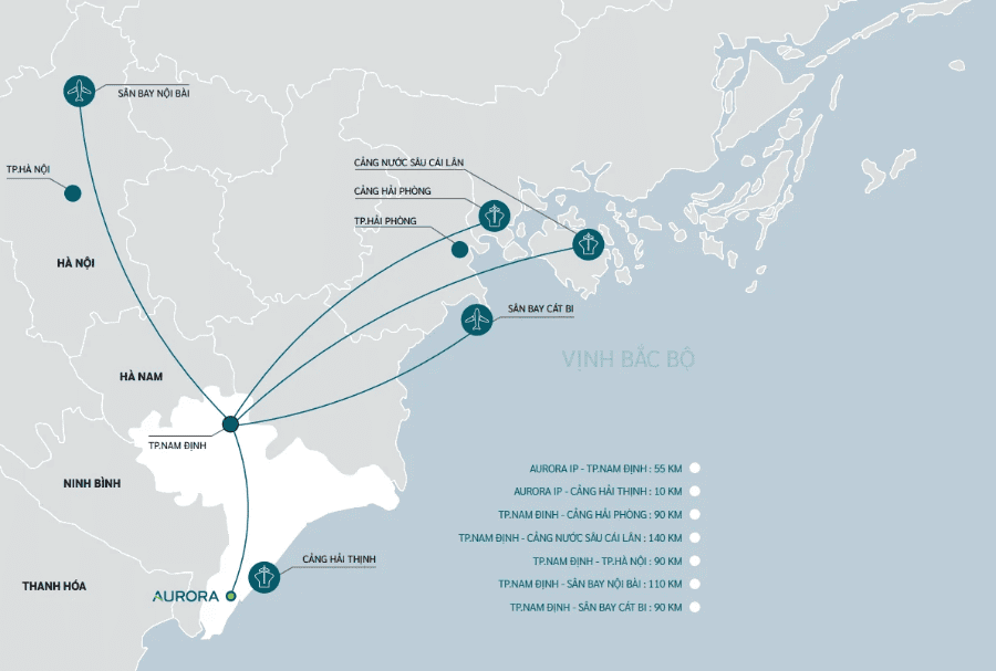 Khu công nghiệp Aurora - Nam Định 2 Vị trí là yếu tố quan trọng quyết định hiệu quả logistics và chi phí vận hành của doanh nghiệp
