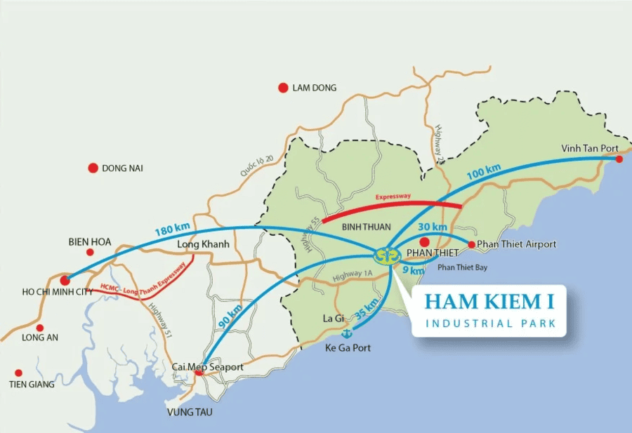 Khu công nghiệp Hàm Kiệm 1 - Bình Thuận 3 Khu công nghiệp Hàm Kiệm 1 - Bình Thuận được đầu tư theo hướng hiện đại