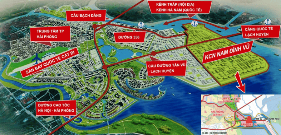 Khu công nghiệp Nam Đình Vũ – Hải Phòng 2 Khu công nghiệp Nam Đình Vũ – Hải Phòng nằm tại khu vực Đình Vũ